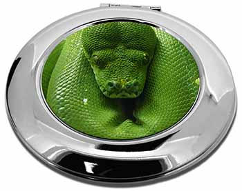 Green Tree Python Snake Make-Up Round Compact Mirror