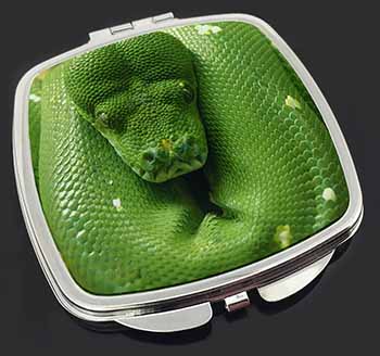 Green Tree Python Snake Make-Up Compact Mirror