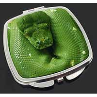 Green Tree Python Snake Make-Up Compact Mirror