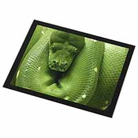 Green Tree Python Snake Black Rim High Quality Glass Placemat