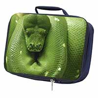 Green Tree Python Snake Navy Insulated School Lunch Box/Picnic Bag