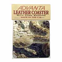 Rattle Snake Single Leather Photo Coaster