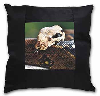 Boa Constrictor Snake Black Satin Feel Scatter Cushion