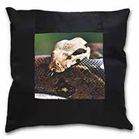 Boa Constrictor Snake Black Satin Feel Scatter Cushion