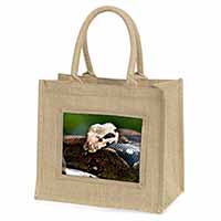 Boa Constrictor Snake Natural/Beige Jute Large Shopping Bag