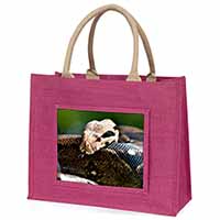 Boa Constrictor Snake Large Pink Jute Shopping Bag