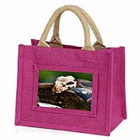 Boa Constrictor Snake Little Girls Small Pink Jute Shopping Bag