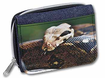 Boa Constrictor Snake Unisex Denim Purse Wallet