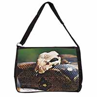 Boa Constrictor Snake Large Black Laptop Shoulder Bag School/College