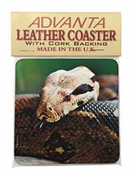 Boa Constrictor Snake Single Leather Photo Coaster