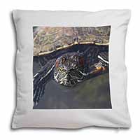 Terrapin Intrigued by Camera Soft White Velvet Feel Scatter Cushion