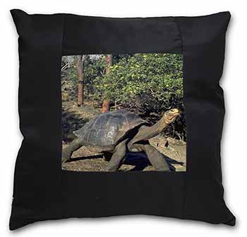 Giant Galapagos Tortoise Black Satin Feel Scatter Cushion