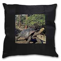 Giant Galapagos Tortoise Black Satin Feel Scatter Cushion