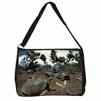 Galapagos Tortoise Large Black Laptop Shoulder Bag School/College