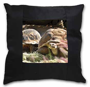 Giant Tortoise Black Satin Feel Scatter Cushion