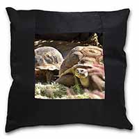 Giant Tortoise Black Satin Feel Scatter Cushion