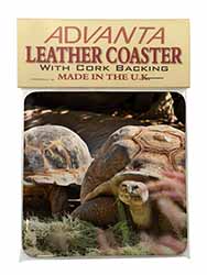 Giant Tortoise Single Leather Photo Coaster