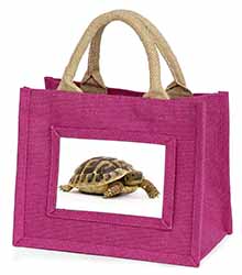 A Cute Tortoise Little Girls Small Pink Jute Shopping Bag