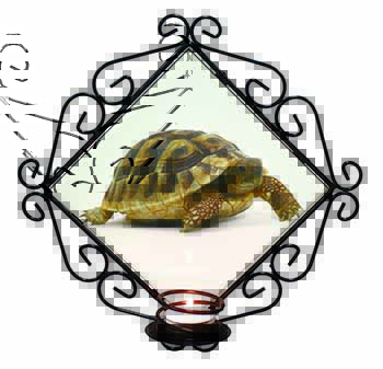 A Cute Tortoise Wrought Iron Wall Art Candle Holder