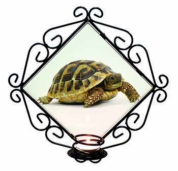 A Cute Tortoise Wrought Iron Wall Art Candle Holder