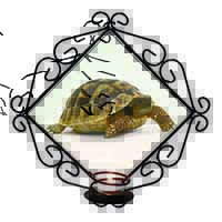 A Cute Tortoise Wrought Iron Wall Art Candle Holder