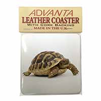 A Cute Tortoise Single Leather Photo Coaster
