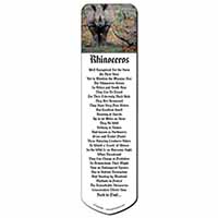 Rhinocerous Rhino Bookmark, Book mark, Printed full colour