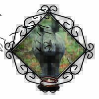 Rhinocerous Rhino Wrought Iron Wall Art Candle Holder