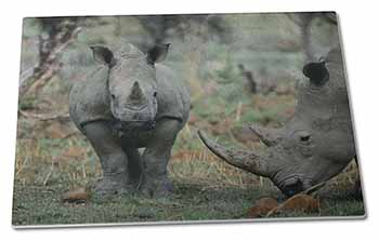 Large Glass Cutting Chopping Board Rhinocerous Rhino