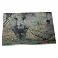 Large Glass Cutting Chopping Board Rhinocerous Rhino