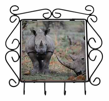 Rhinocerous Rhino Wrought Iron Key Holder Hooks