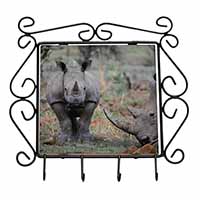 Rhinocerous Rhino Wrought Iron Key Holder Hooks