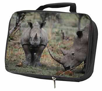 Rhinocerous Rhino Black Insulated School Lunch Box/Picnic Bag