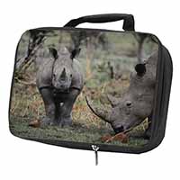 Rhinocerous Rhino Black Insulated School Lunch Box/Picnic Bag