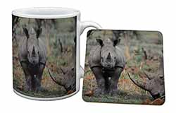 Rhinocerous Rhino Mug and Coaster Set