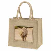 Rhinocerous Rhino Natural/Beige Jute Large Shopping Bag