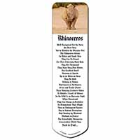 Rhinocerous Rhino Bookmark, Book mark, Printed full colour