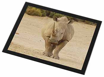 Rhinocerous Rhino Black Rim High Quality Glass Placemat