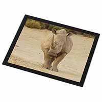 Rhinocerous Rhino Black Rim High Quality Glass Placemat