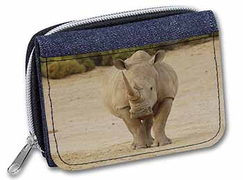 Rhinocerous Rhino Unisex Denim Purse Wallet