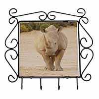 Rhinocerous Rhino Wrought Iron Key Holder Hooks