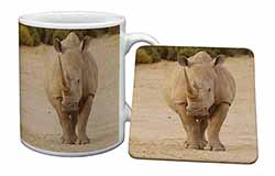 Rhinocerous Rhino Mug and Coaster Set