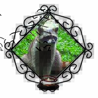 Racoon Lemur Wrought Iron Wall Art Candle Holder