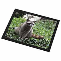 Racoon Lemur Black Rim High Quality Glass Placemat