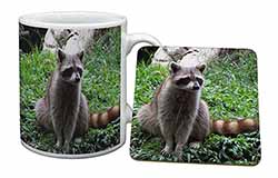 Racoon Lemur Mug and Coaster Set