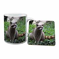 Racoon Lemur Mug and Coaster Set