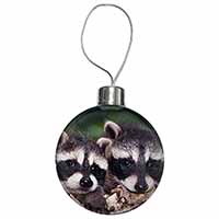 Cute Baby Racoons Christmas Bauble