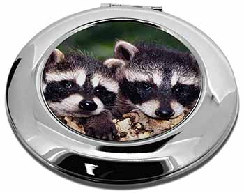 Cute Baby Racoons Make-Up Round Compact Mirror