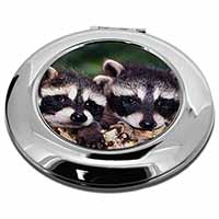 Cute Baby Racoons Make-Up Round Compact Mirror