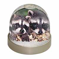 Cute Baby Racoons Snow Globe Photo Waterball